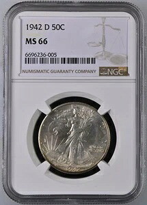 1942年 Dハーフダラー リバティウォーキング NGC MS-66｜WORLD RESOURCE【KING店】
