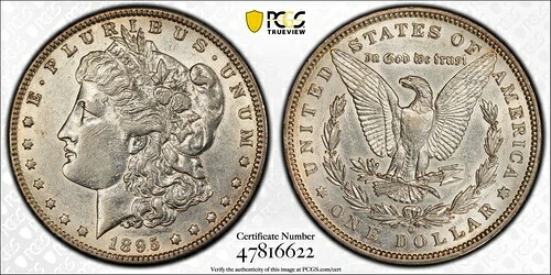 1895年 O モルガン銀貨 PCGS AU - クリーニング済み｜WORLD RESOURCE【KING店】