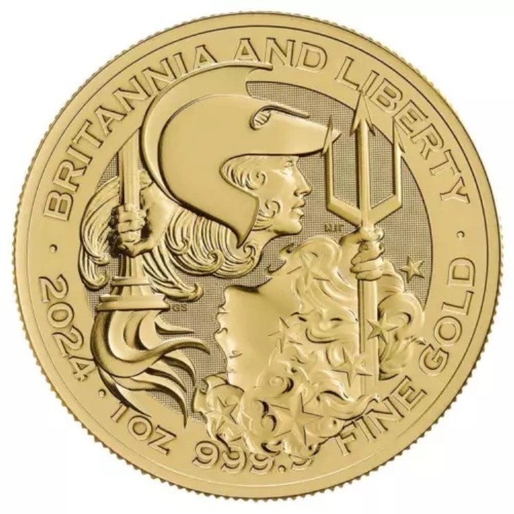 2024 年 英国 100 ポンド ブリタニア & リバティ 1 オンス 金貨 .9999 ブリリアント アンシ...｜WORLD RESOURCE【KING店】