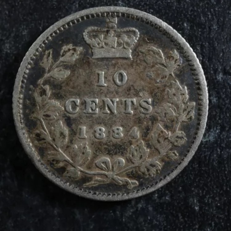 10セント 1884年 カナダ ビクトリア女王 銀貨 c ? ダイム F-15