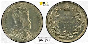 1904年カナダ25セント - PCGS AU詳細