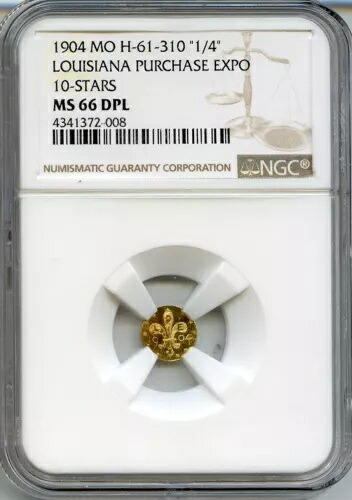 GEM PL- 1904 1/4ドル ルイジアナ購入博覧会金貨 / NGC MS66 DPL いわゆるドル