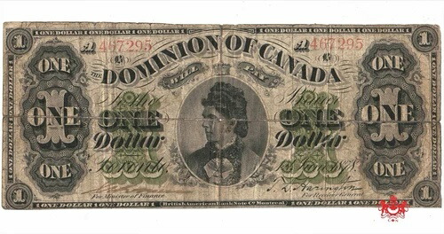 1878年 カナダ自治領 1ドル トロントA467295で支払い可能 - 良好 - 内部破れあり -