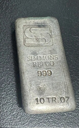シモンズ レフコ 10オンス .999 シルバーバー ??希少・鋳造・ヴィンテージ??