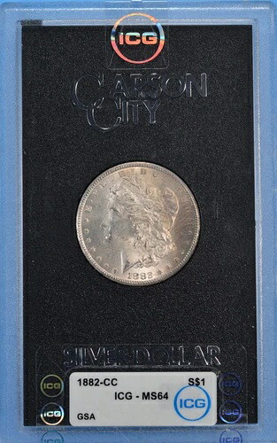 1882-CC GSA モルガン銀貨 ICG MS64 良好な打刻、軽い色調、宝石コイン｜WORLD RESOURCE【KING店】