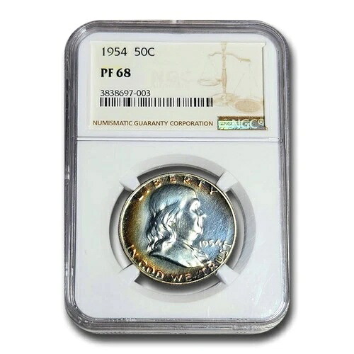 1954年フランクリンハーフダラーPF-68 NGC