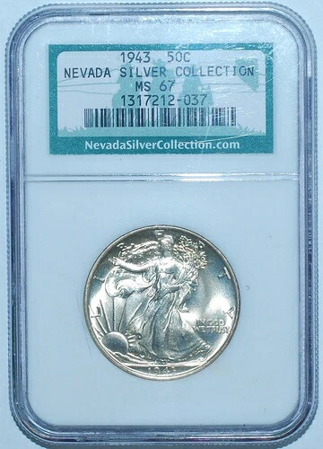 1943年 NGC MS67 ウォーキング・リバティ・ハーフダラー｜WORLD RESOURCE【KING店】