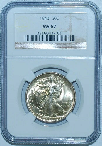 1943年 NGC MS67 ウォーキング・リバティ・ハーフダラー｜WORLD RESOURCE【KING店】