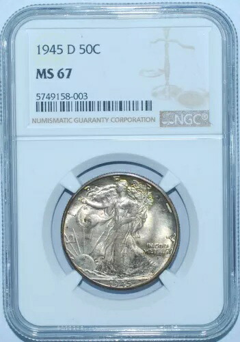 1945年 D NGC MS67 ウォーキング・リバティ・ハーフダラー｜WORLD RESOURCE【KING店】