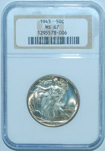1943年 NGC MS67 ウォーキング・リバティ・ハーフダラー｜WORLD RESOURCE【KING店】