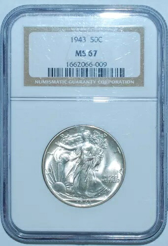 1943年 NGC MS67 ウォーキング・リバティ・ハーフダラー｜WORLD RESOURCE【KING店】