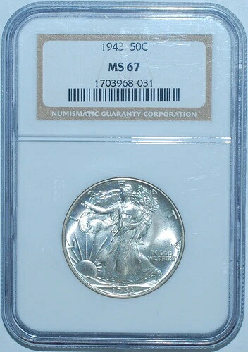 1943年 NGC MS67 ウォーキング・リバティ・ハーフダラー｜WORLD RESOURCE【KING店】
