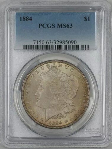 1884年 モルガン シルバー ダラー 1ドル コイン PCGS MS-63 トーン (Tc)