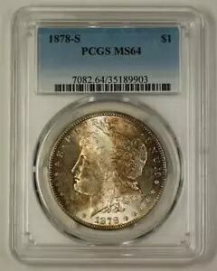 1878-S モーガン シルバーダラー 1ドルコイン PCGS MS-64 トーン（ベタージェム）（18）