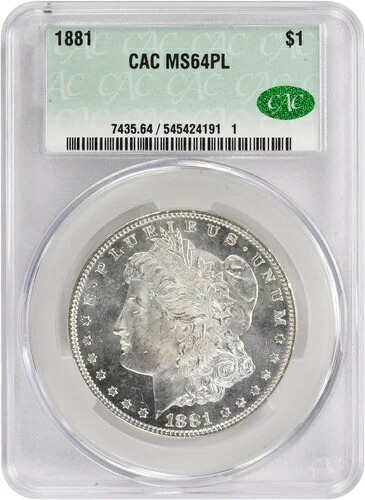 1881年モルガン銀貨 MS64PL CACG