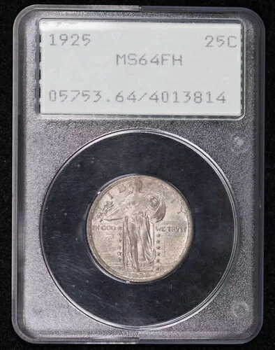 1925年 P クォータードル スタンディングリバティクォーター PCGS MS-64 FH OGH RATTLER｜WORLD RESOURCE【KING店】