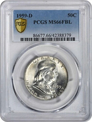 1959-D フランクリンシルバーハーフダラー MS66FBL PCGS