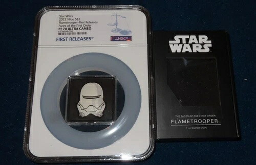 2022年 ディズニー スターウォーズ フレイムトルーパー .999 シルバー 1オンス コイン フェーズ1 NGC PR70