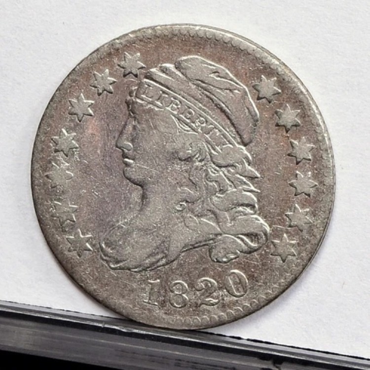 1820年製 バストダイム - アメリカ合衆国 - Ch VF/XF 詳細、クリーニング済み (#55297-L)