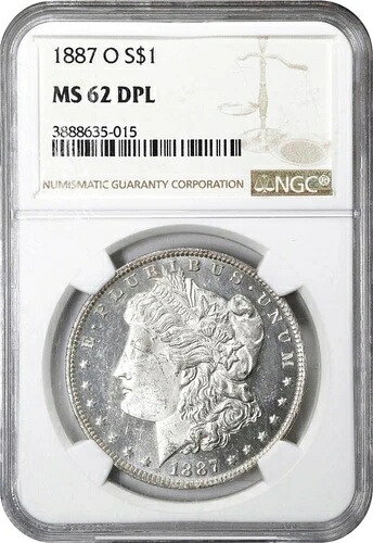 1887 O NGC MS-62 DPL モルガン銀貨 白黒 送料無料｜WORLD RESOURCE【KING店】