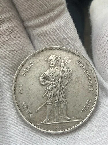 スイス 1857年 ベルン 5フラン 射撃ターラー 希少 5k オリジナル