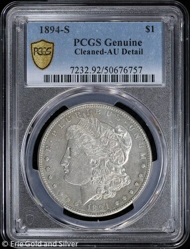 1894-S 1ドル モルガン銀貨 PCGS 本物 AU 詳細