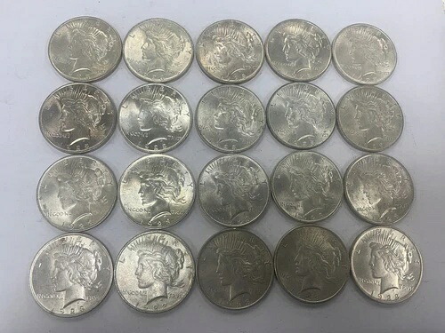 1923年（P）非常に美しい20ドル銀貨のロール ~ A8
