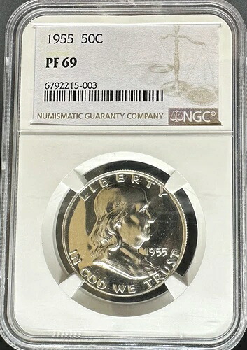 1955年フランクリンハーフダラーPF69 NGC(#PA6792215003)|WORLD RESOURCE【KING店】