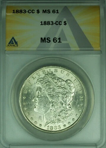 1883-CC モルガン銀貨 1ドル ANACS MS-61 (26)