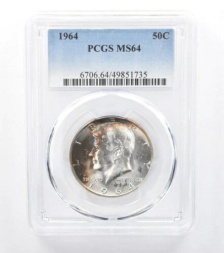 1964年 ケネディ ハーフダラー MS64 PCGS ペリフェラルトーン *7778