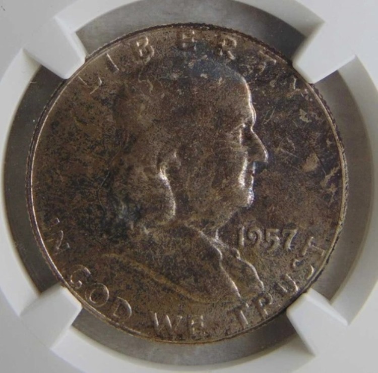1957 年フランクリン 50C シルバー ハーフ ドル、NGC MS67、素晴らしいコイン!!!|WORLD RESOURCE【KING店】