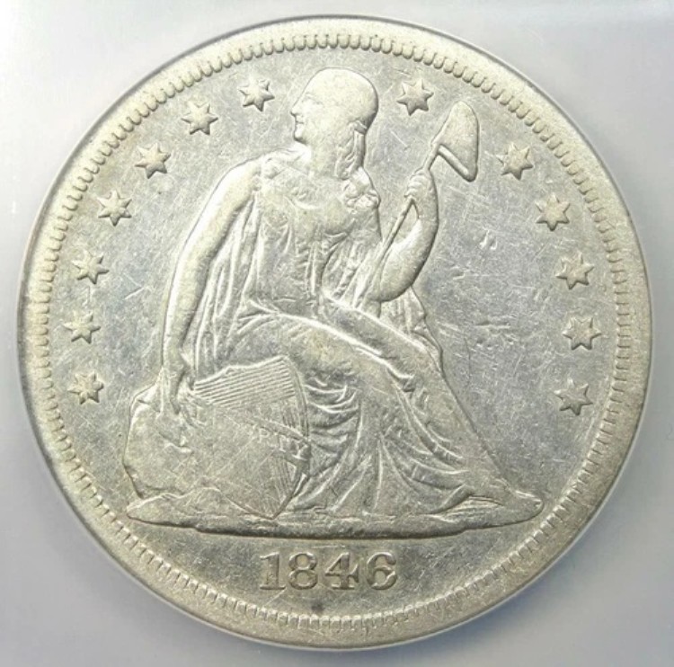 1846-O 着席自由の女神像 銀貨 1 ドル - NGC VF 詳細 - 希少なニューオーリンズ コイン!|WORLD RESOURCE【KING店】