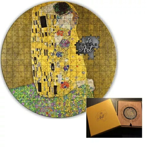 カメルーン 3000フラン 2020年 接吻 グスタフ・クリムト パズルアート 3オンス 銀貨 -