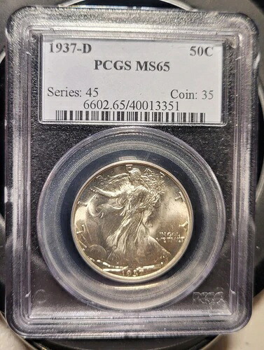 1937-D ウォーキング・リバティ・ハーフダラー PCGS MS-65