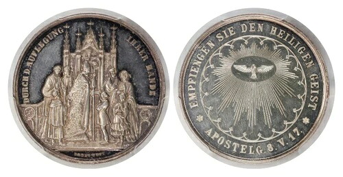 (c.1850) メダル ゴッペル-1113 Var Ag 堅信礼メダル (特別打撃)