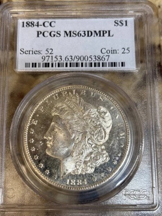 1884年CCモルガン銀貨 PCGS MS-63 DMPL