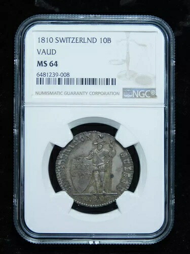 1810 スイス 10 バッツ ヴォー - NGC MS64 541,200円