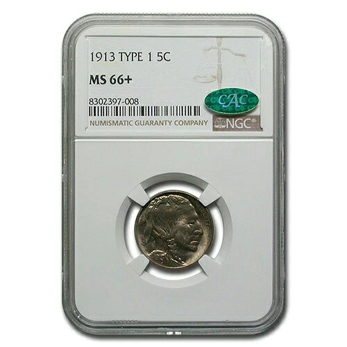 1913年 バッファローニッケル MS-66+ NGC CAC