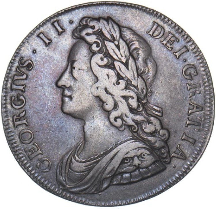 1732年ハーフクラウン - ジョージ2世英国銀貨 - ニース