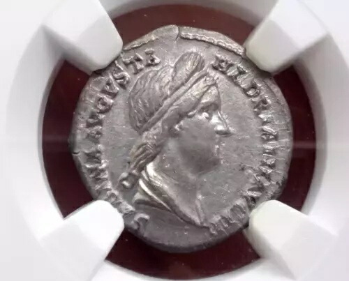 NGC AU 5/5 - 3/5 サビーナ、AD 128 (?)-136/7 AR デナリウス rv コンコルディア標準。