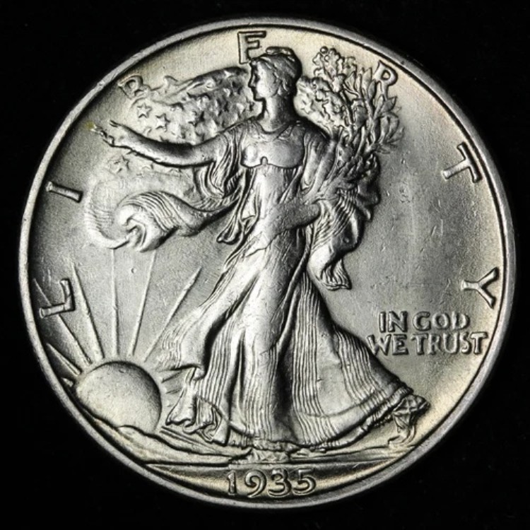 1935-S ウォーキング・リバティ シルバー ハーフドル BU *未流通* MS E322 TANPS