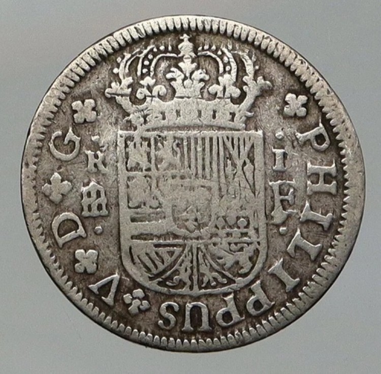 1721 F スペイン スペイン国王フェリペ5世 フィリップ アンティーク オールド シルバー リアルコイン i92795|WORLD RESOURCE【KING店】