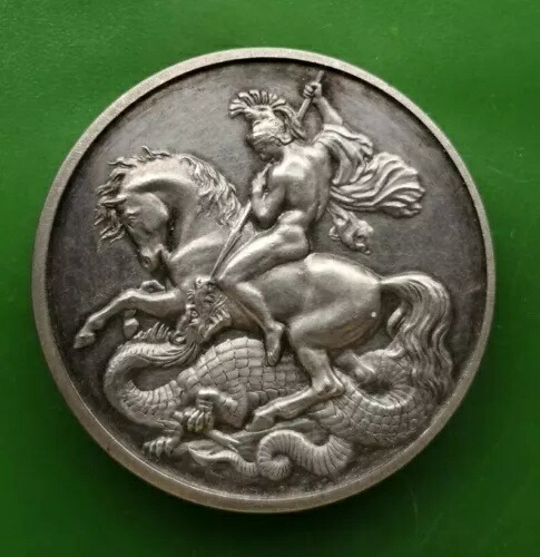 ジョージとドラゴン 刻印なし 925 シルバー ラウンド 33.3 グラム メダリオン #3097