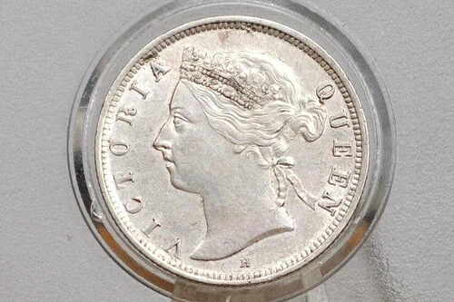 1897年 英国海峡植民地銀貨 20セント - 未使用 - キング