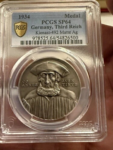1934 カール ゲッツ K-492 - ジョアンヌ アヴェンティヌス - シルバー PCGS 64 レア