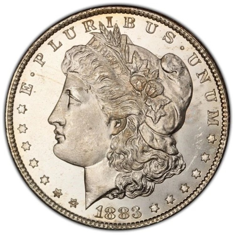 1883-CC モーガン $ PCGS 65、非常にきれい！光沢があり、美しい。 237,600円