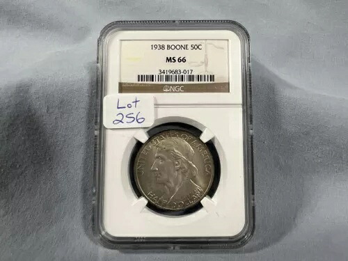 1938年「P」ブーン記念銀貨ハーフドル 50セント NGC MS66