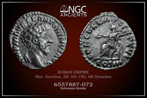 マルクス・アウレリウス 古代貨幣 NGC XF. AR デナリウス 西暦161-180年。A1265 237,600円