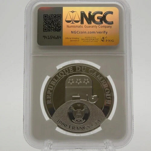 2020年 カメルーン ドナルド・トランプ 1000F 銀貨 - NGC PF70 UC / 24