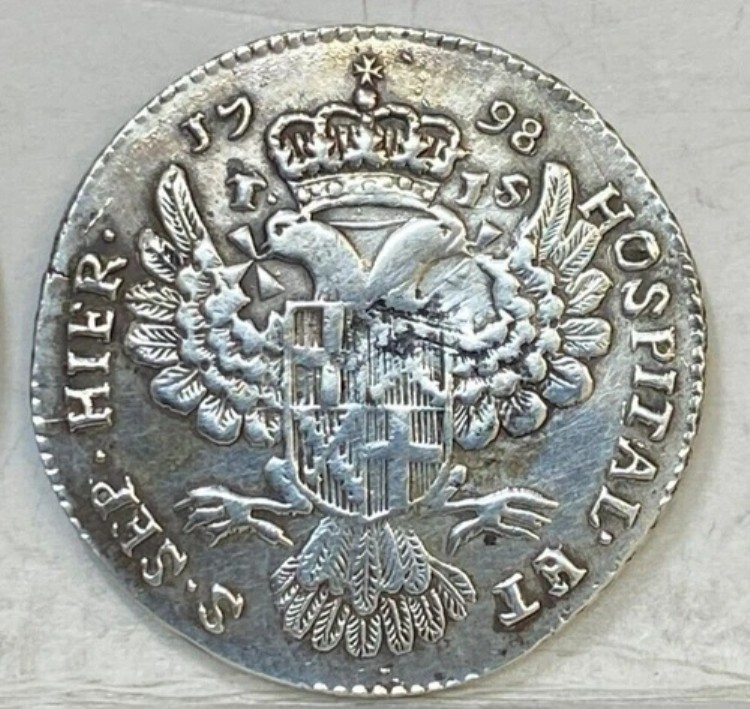 マルタ 1798 、シルバー 15 タリ、フェルナンディーノ ホムペシュ、非常に珍しいコインと日付|WORLD RESOURCE【KING店】